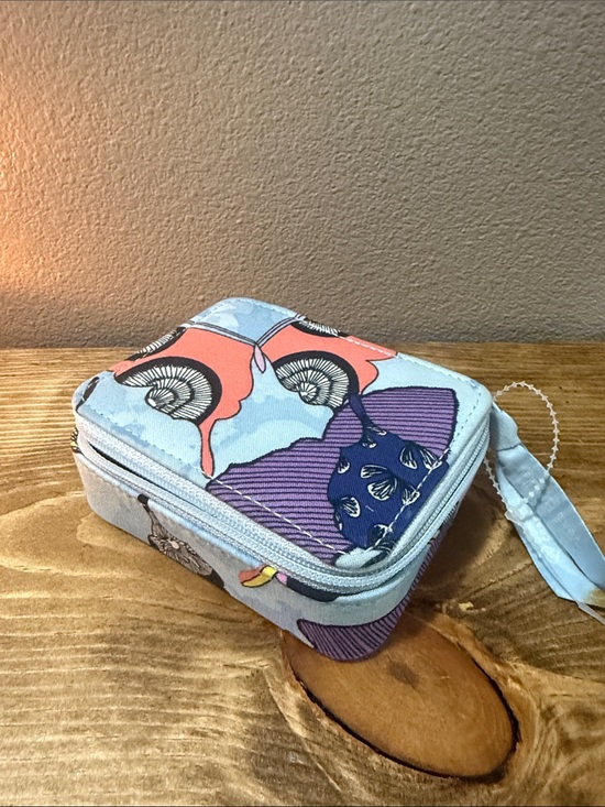 Vera Bradley Handbags - Vera Bradley Light Blue Cosmetic Case with Purple and Coral Floral Accents
